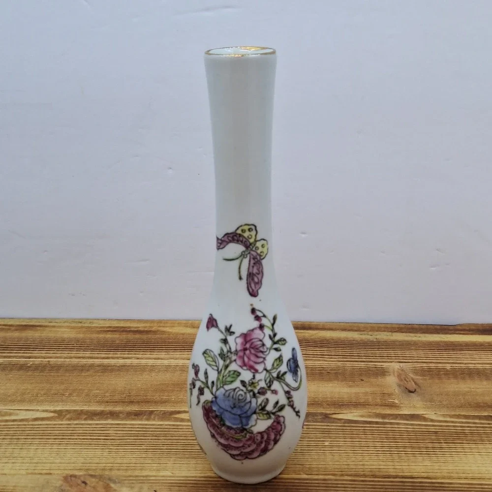 Vintage Japanese Otagiri Bud Vase Flowers &‎ Butterflies